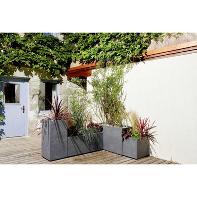 Muret de jardin Basalt effet béton 99 x 39 x 60 cm - EDA