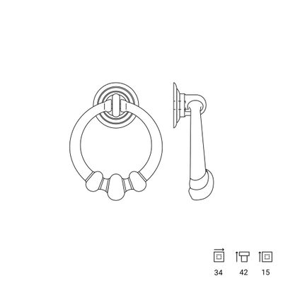 Bouton de meuble anneau vieux laiton REI