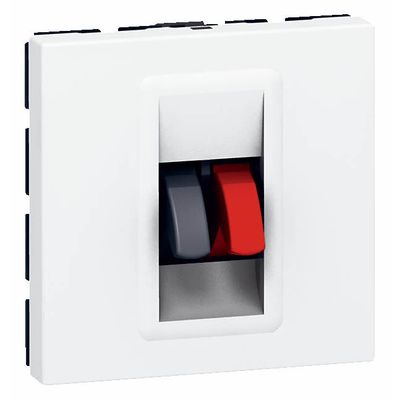 Prise haut-parleur encastrable 2 modules Blanc - Mosaic LEGRAND