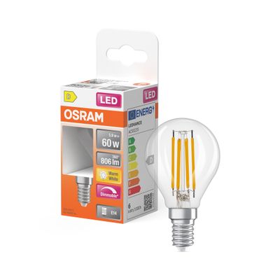 Ampoule LED E14 à filament variable 6.5 W = 806 lumens blanc chaud OSRAM