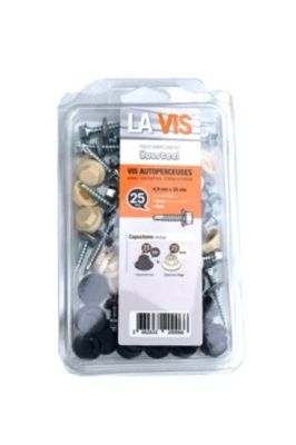 Kit 25 vis autoperceuses avec capuchons Anthracite/Beige 4.9x35mm pour SYMEO - BACACIER