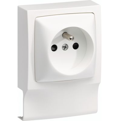 Adaptateur avec prise 2 pôles et terre pour moulure 12 x 20 mm TEHALIT