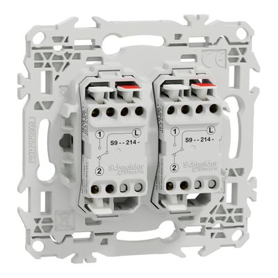 Double interrupteur va-et-vient ou poussoir Odace 2025 blanc - SCHNEIDER ELECTRIC