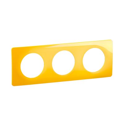 Plaque de finition 3 postes Jaune safran - Céliane LEGRAND