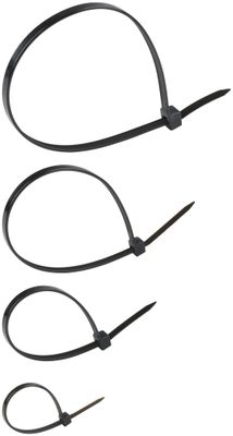 Colliers de serrage plastique noir assortiment 4 tailles par 200 - BLACK+DECKER