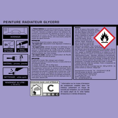 Peinture radiateur glycéro blanc satin 0,5 L JULIEN