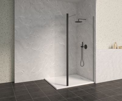 Déflecteur pivotant 40x200 cm profilé noir verre transparent 8 mm Signature - OCEA