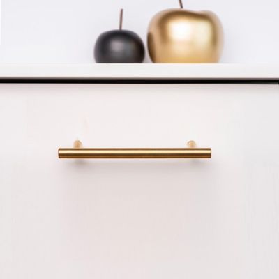 Poignée de meuble cylindrique inox laiton entraxe 128 mm par 4 REI