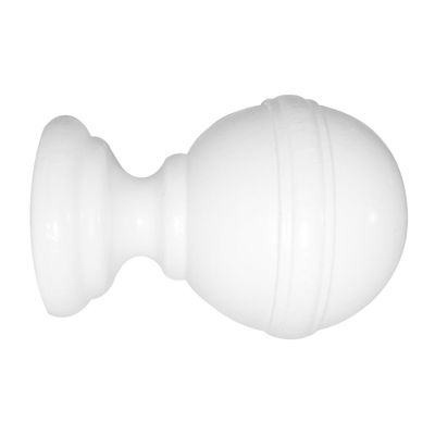 Embout déco pluton à visser en bois diam 35 mm Finition Blanc laqué - MOBOIS