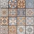 Mosaïque sol/mur intérieur effet carreaux ciment orange/bleu MALLA ANTIC 30 x 30 cm vendu à l'unité DISTRIMAT
