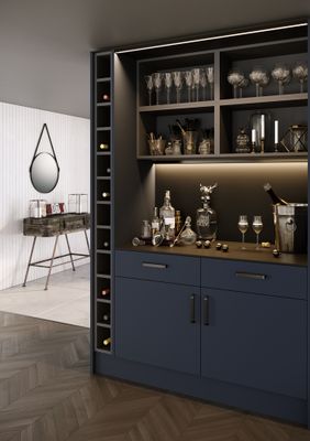 Joue de finition pour colonne Lotus bleu marine mat 200 x 57 cm OFITRES