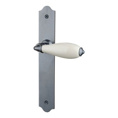 Poignées de porte Ellis fer patiné céramique beige sans trou ALPERTEC