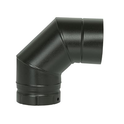 Coude émaillé noir mat segment 90 degrés diamètre 130 mm POUJOULAT