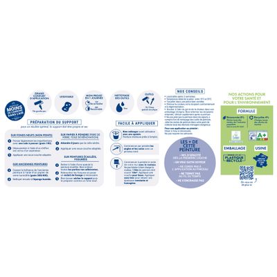 Peinture murs, boiseries et radiateurs gris lome satin 2,5 L - RIPOLIN