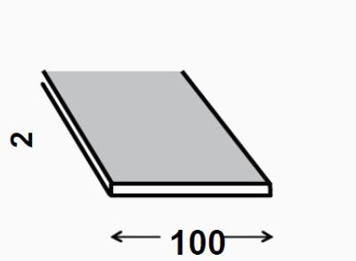 Profilé plat PVC anthracite 100 x 2 mm 2,60 m CQFD