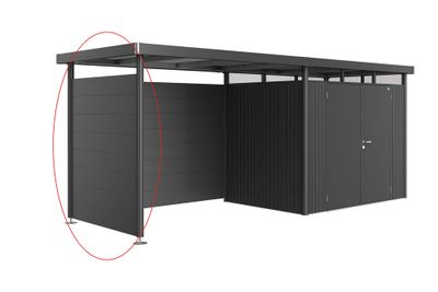 Paroi d'auvent pour abri de jardin AUVENT HIGHLINE H3 GRISFONCE  BIOHORT Livraison à domicile incluse