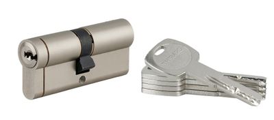 Cylindre de serrure double entrée 35 x 35 mm Transit 1 haute sécurité nickelé 5 clés THIRARD