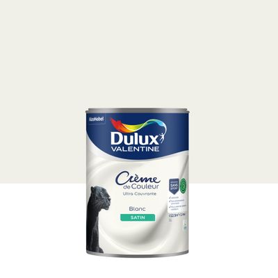 Peinture crème de couleur Blanc satin 1L - DULUX VALENTINE
