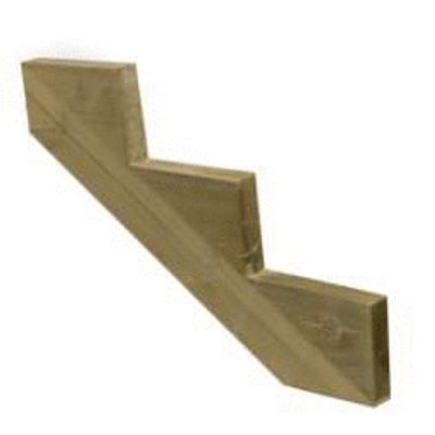 Limon d'escalier extérieur pin traité autoclave 3 marches - HENRY TIMBER