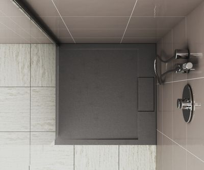 Receveur de douche 90x90 cm résine gris mat Island - OCEA