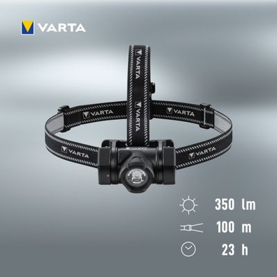 Lampe frontale indestrutible H20 350 Lumens avec piles - VARTA