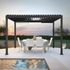 Pergola bioclimatique motorisée aluminium + éclairage led  4X 3m HABRITA