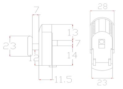 Roulettes chromées bas de porte pour portes de douche diamètre 23mm - AURLANE