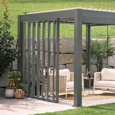 Paroi latérale à lamelles avec cache de finition gris foncé métallique T. 2 m - BIOHORT