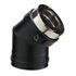 Coude 45 degrés diamètre 80/130 mm avec collier de jonction noir PGI  POUJOULAT