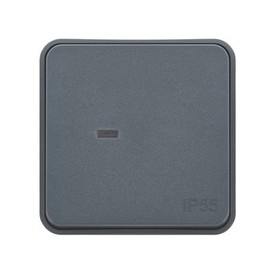 Bouton poussoir étanche IP55 Cyklone avec témoin lumineux anthracite - DEBFLEX