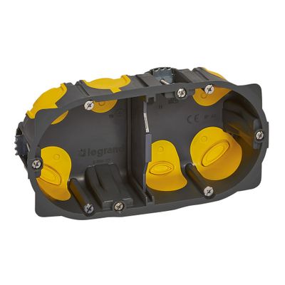 Boîte d'encastrement étanche Ecobatibox 2 postes 67x40mm IP40 pour matériaux creux - LEGRAND