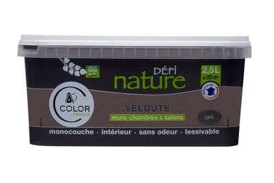 Peinture naturelle murale Café velours 2,5 L - DEFI NATURE
