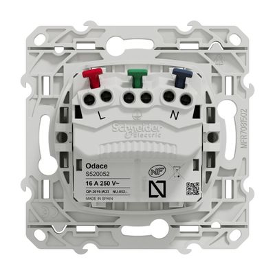 Prises 2 pôles + terre Odace 2011 affleurante blanc par 10 - SCHNEIDER ELECTRIC