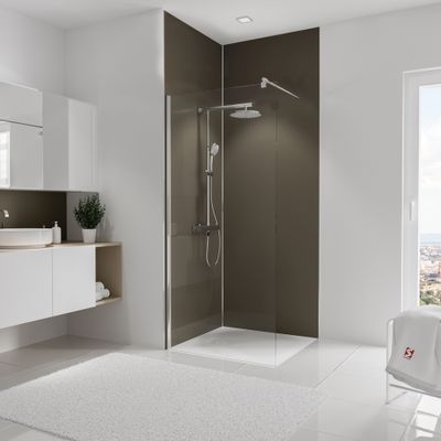 Panneaux muraux de douche 90+90x255 cm taupe DécoDesign Couleur - SCHULTE