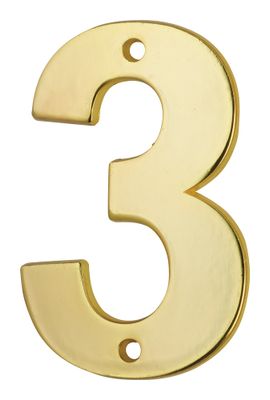 Chiffre 3 à visser hauteur 51 mm laiton THIRARD