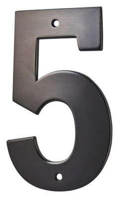 Chiffre 5 à visser hauteur 80 mm noir THIRARD