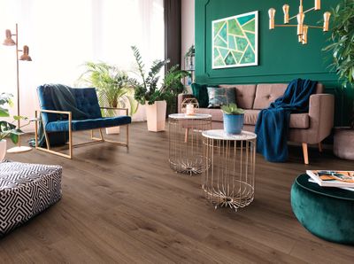 Sol stratifié décor chêne marron MILLENIUM ép 8 mm 19,3 x 138 cm AC4 paquet de 2,131 m² KRONOTEX