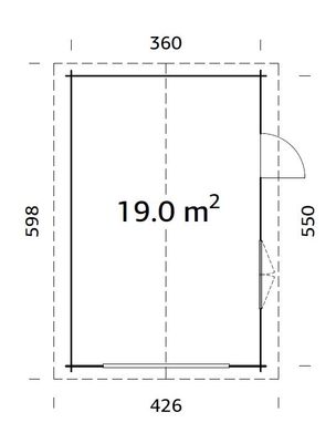 Garage en bois Roger avec porte sectionnelle - ép.44 mm - 37,2 m² hors-tout - Livraison à domicile incluse - PALMAKO
