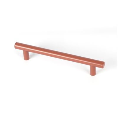 Poignée de meuble cylindrique inox terracotta entraxe 128 mm REI