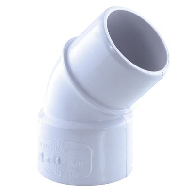 Coude PVC évacuation 45° mâle/femelle Ø40 blanc - FITT