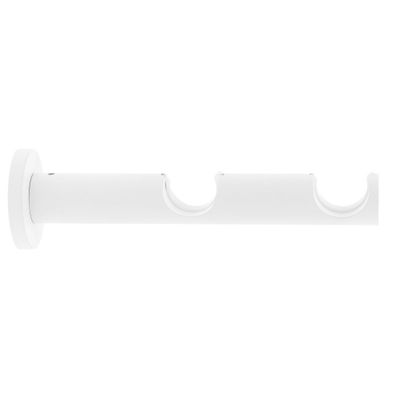 Support ouvert double longueur en métal diam 28mm Finition Blanc
