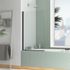 Pare-baignoire rabattable avec profilés noir mat 120 X 70 cm Essentiel AURLANE