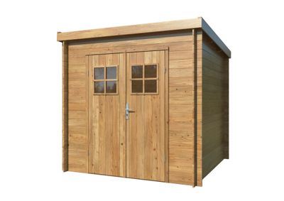 Abri de jardin en bois traité autoclave marron Zoé 2 - ép.19mm - 4,8m² hors-tout - WHITE WOOD