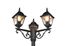 Lampadaire E27 2m Livenza noir IP44 3x60W - TRIO