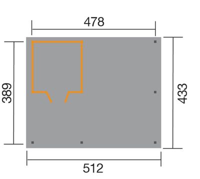 Carport 607 T1 avec local toit plat, Livraison à domicile incluse - WEKA