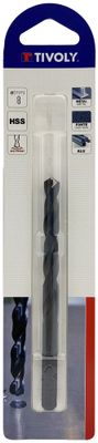 Foret métaux taillé meulé HSS -Revêtu STEAM -DIN338 -h8 -Pointe en croix court diamètre 8 mm TIVOLY