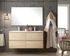 Meuble de salle de bains Inglet 120 x 61 x 45 cm 4 tiroirs bois mélaminé coloris bambou + double vasque céramique - EGORE