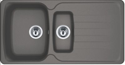 Evier de cuisine fragranit gris stone 97x50 cm 2 bacs 1 egouttoir Azur - FRANKE