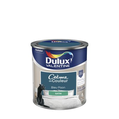 Peinture Crème de Couleur Bleu Paon satin 0.5 L - DULUX VALENTINE