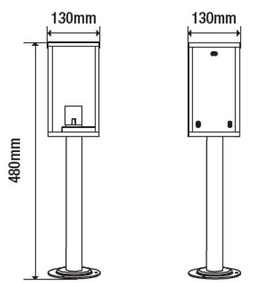 Borne extérieur E27 48cm Solweig anthracite IP44 7W 800 lumens blanc chaud - ARLUX